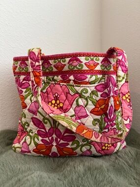 Vera Bradley Pink Multi Quilted Floral Mini Tote